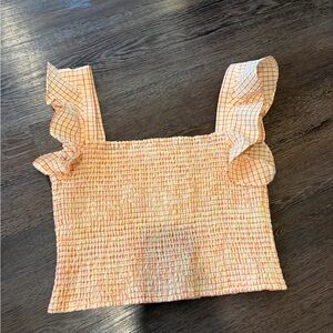 Ruffled Smocked Crop Top